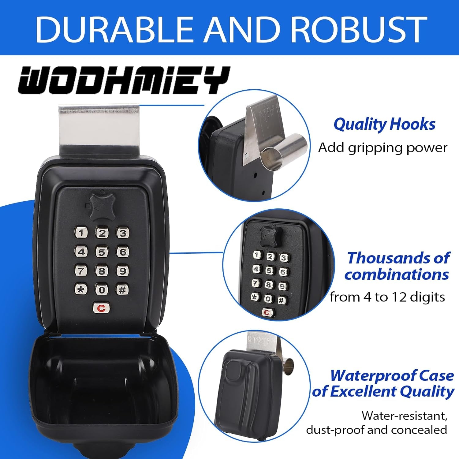 Car Window Lock Box for Turo, Zinc Alloy Keypad Combination Lock Box, Ideal for Car Rentals, Holds Keys, Cash, Cards, Garage Door Keys, Wall Mountable, Password System