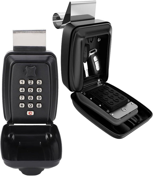 Car Window Lock Box for Turo, Zinc Alloy Keypad Combination Lock Box, Ideal for Car Rentals, Holds Keys, Cash, Cards, Garage Door Keys, Wall Mountable, Password System